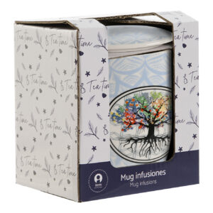 TAZA INFUSIONES PORCELANA CON FILTRO Y TAPA "ARBOL" 340 ML - Imagen 3