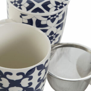 TAZA INFUSIONES PORCELANA CON FILTRO Y TAPA "CERAMICA" 340 ML - Imagen 3