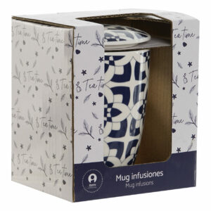 TAZA INFUSIONES PORCELANA CON FILTRO Y TAPA "CERAMICA" 340 ML - Imagen 4