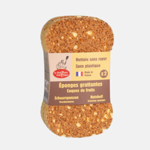 LA DROGUERIE ÉCOLOGIQUE ESTROPAJO VEGETAL CASCARA DE NUEZ 2 UNIDADES