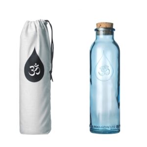 BOTELLA DE VIDRIO RECICLADO 50.1 CL OM WATER GRATITUDE MINI TAPON CORCHO